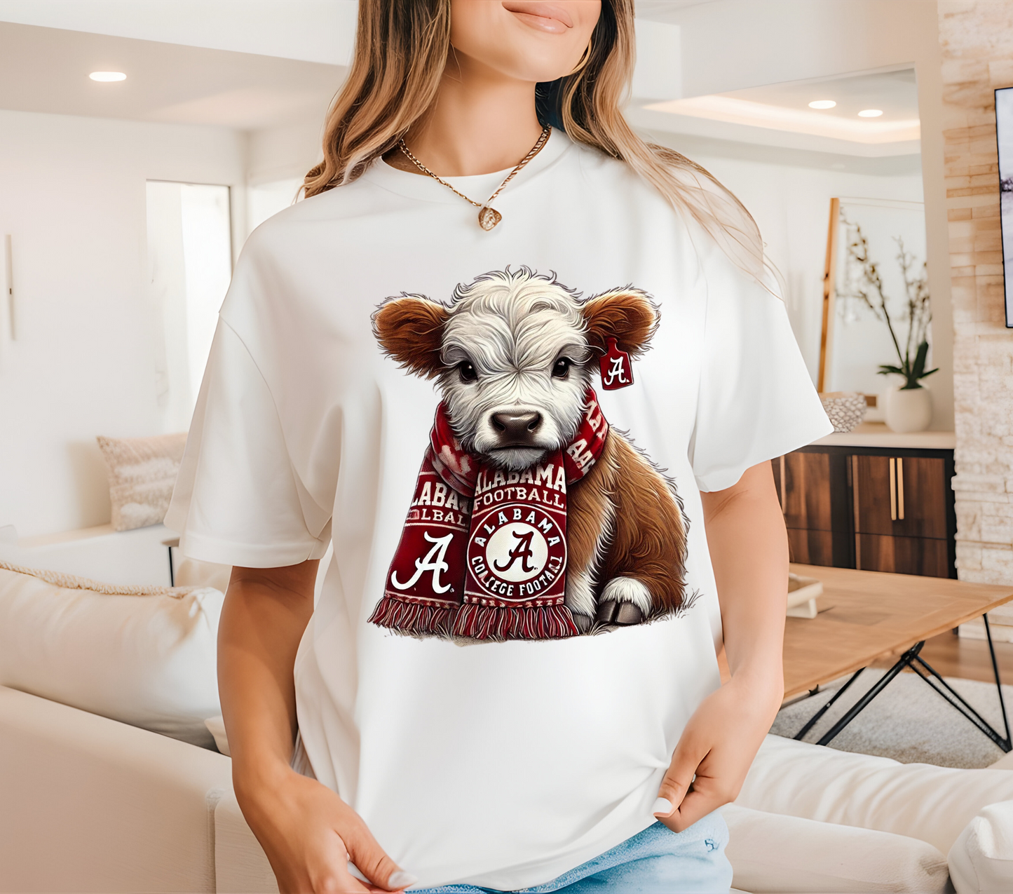 Alabama Highland Cow Football | T-Shirt